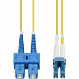 AddOn 10m SC to LC Yellow OS2 Duplex OFNR (Riser-Rated) SMF Fiber Patch Cable