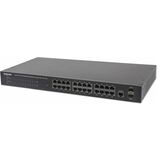 Manhattan 24-Port Gigabit Ethernet PoE+ Web-Managed Switch with 2 SFP Ports