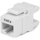 StarTech 180&deg; Cat 6 Keystone Jack - RJ45 Ethernet Cat6 Wall Jack White - 110 Type