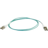 C2G 3m LC Uniboot 10Gb 50/125 OM3 Duplex Multimode PVC Fiber Optic Cable - Aqua