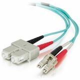 C2G 3m LC-SC 50/125 OM4 Duplex Multimode PVC Fiber Optic Cable - Aqua
