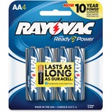 Rayovac 815-4F Mercury Free Alkaline Batteries, AA 4 Pk