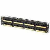 Ortronics Clarity Cat6a 48 Port Flat Panel, 110/6port, T568A/B, 2RU, Black