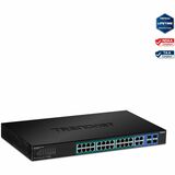 TRENDnet 24-port Gigabit Web Smart PoE Switch plus 4 SFP slots