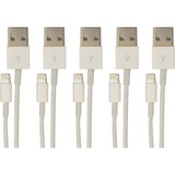 VisionTek Lightning to USB White Charge & Sync One Meter Cable 5 Pack