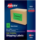 Avery® Neon Shipping Labels, 5-1/2