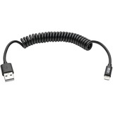 Tripp Lite by Eaton USB Sync/Charge Coiled Cable with Lightning Connector (M/M), Black, 4 ft.