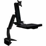 Amer Single Arm Clamp Mount Workstation (Dual Display and Keyboard)