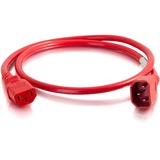 C2G 8ft 14AWG Power Cord (IEC320C14 to IEC320C13) -Red