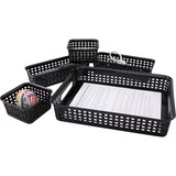 Advantus 5-pack Plastic Weave Bins