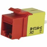 Ortronics Category 6a Keystone Jack, Lacing Cap Termination, Red
