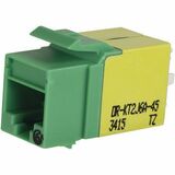 Ortronics Category 6a Keystone Jack, Lacing Cap Termination, Green