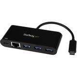 StarTech USB-C to Ethernet Adapter with 3-Port USB 3.0 Hub and Power Delivery