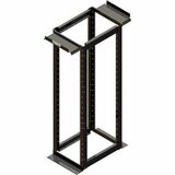 Ortronics MM20 4-Post Rack, 30" , 7 ft, 45 RU, Fixed Square Hole Rails, Black