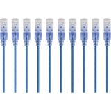Monoprice 10-Pack, SlimRun Cat6A Ethernet Network Patch Cable, 5ft Blue