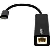Rocstor Premium USB-C to Gigabit 10/100/1000 Network Adapter - Black