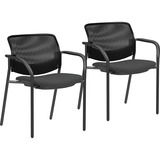 Lorell Advent Mesh Back Guest Chairs with Arms