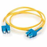 C2G 32.8ft (10m) SC-SC 9/125 OS2 Duplex Single-Mode PVC Fiber Optic Cable - Yellow