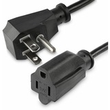 StarTech Power Extension Cord - Flat NEMA 5-15P to NEMA 5-15R - 1.5 ft. (18 in.)