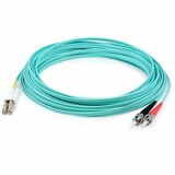 AddOn 100m LC (Male) to ST (Male) Aqua OM3 Duplex Fiber OFNR (Riser-Rated) Patch Cable