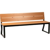 Lorell Faux Wood Outdoor Bench With Backrest