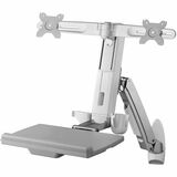 Amer Mounts Single Articulating Arm Wall Mount Workstation (Dual Display and Keyboard)