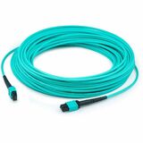 AddOn 80m MPO (Female) to MPO (Female) 12-Strand Aqua OM3 Fiber OFNR (Riser-Rated) Patch Cable