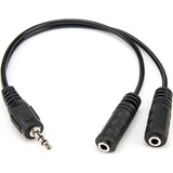 Rocstor Slim Stereo Splitter Cable - 3.5mm Male to 2x 3.5mm Female