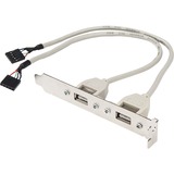 Rocstor 2 Port USB A Female Low Profile Slot Plate Adapter