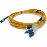 AddOn 2m MPO (Female) to 8xLC (Male) 8-Strand Yellow OS2 OFNP (Plenum-Rated) Fiber Fanout Cable