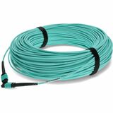 AddOn 60m MPO (Female) to MPO (Female) 12-Strand Aqua OM4 Crossover Fiber OFNR (Riser-Rated) Patch Cable