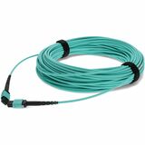 AddOn 21m MPO (Female) to MPO (Female) 12-Strand Aqua OM4 Straight Fiber OFNR (Riser-Rated) Patch Cable