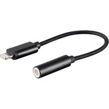 Monoprice MFi Certified Lightning to 3.5mm Audio Adapter, Nylon Braid, Black