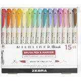 Zebra MILDLINER Dual Ended Brush Pen & Marker Set