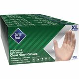 Safety Zone Powder Free Clear Vinyl Gloves