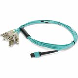 AddOn 1m MPO (Female) to 12xLC (Male) 8-strand Aqua OM4 Fiber Fanout Cable