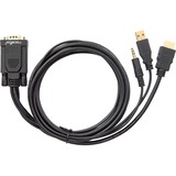 Rocstor Premium 6 ft. (1.8 m) VGA to HDMI Adapter-USB-Powered-Audio Jack for Sound-1080p