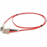 AddOn 3m SC (Male) to LC (Male) Red OM4 Duplex Fiber OFNP (Plenum-Rated) Patch Cable