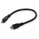 AddOn 8in Micro-USB 2.0 (B) Male to USB 2.0 (A) Male Black Cable