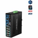 TRENDnet 10-Port Industrial Gigabit PoE++ DIN-Rail Switch