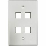 Tripp Lite series Safe-IT 4-Port Single-Gang Keystone Wall Plate, Antibacterial, Ivory Matte, TAA