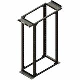 Ortronics MM20 4-Post Rack-42 in D Adjustable-7 ftH-45 RU-Black-Punched 3/8 in Square
