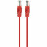 Intellinet Cat6 U/UTP Slim Network Patch Cable, 1.5 ft., Red