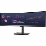 Lenovo ThinkVision P49W-30 49" Dual Quad HD (DQHD) Curved Screen LED Monitor - 32:9 - Raven Black