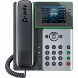 Poly Edge E300 IP Phone and PoE-enabled with Power Supply