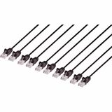 Intellinet Cat6 U/UTP Slim Network Patch Cable, 7 ft., Black, 10-Pack