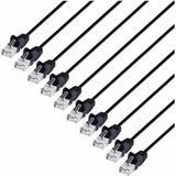 Intellinet Cat6 U/UTP Slim Network Patch Cable, 10 ft., Black, 10-Pack
