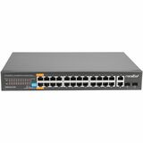 Rocstor SolidConnect SC28 28 Port Switch, 24-Port PoE+ Gigabit Unmanaged Ethernet Port, 2x Gigabit RJ45 & 2+ SFP uplink - 802.3af/at