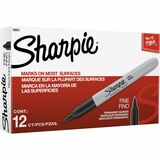 Sharpie Permanent Marker Bold, Fine Marker Point - Black - 12 / Dozen