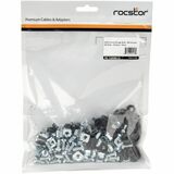 Rocstor 50 Pkg M5 Mounting Screws and Cage Nuts for Server Rack Cabinet